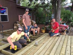 Building the Deck at Allen's Bay Lodge & Grill