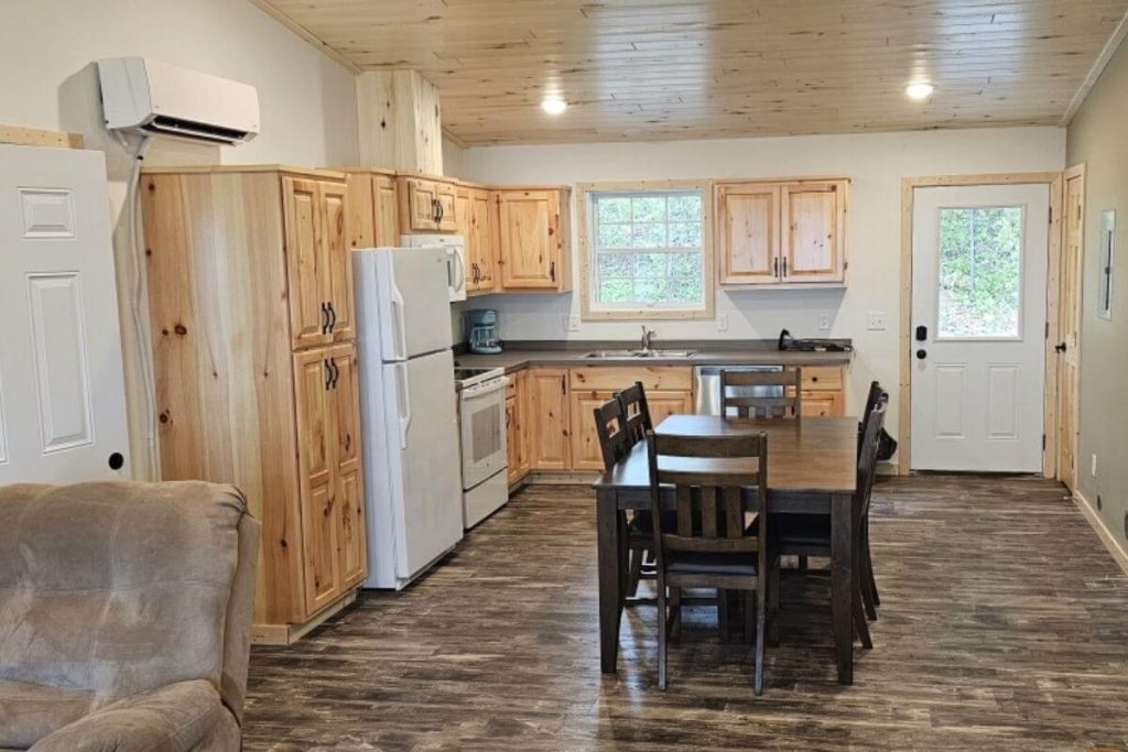 Cabin #6 - Fully Equipped Kitchen and Dining Area