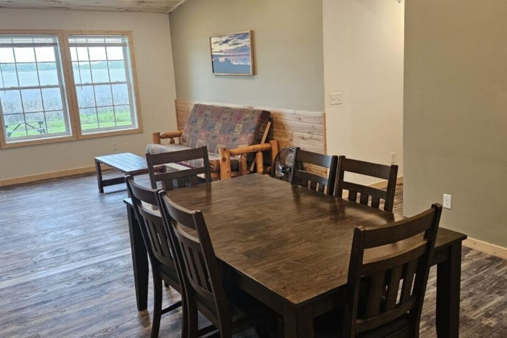 Cabin #7 - Dining Area with Lakefront Views