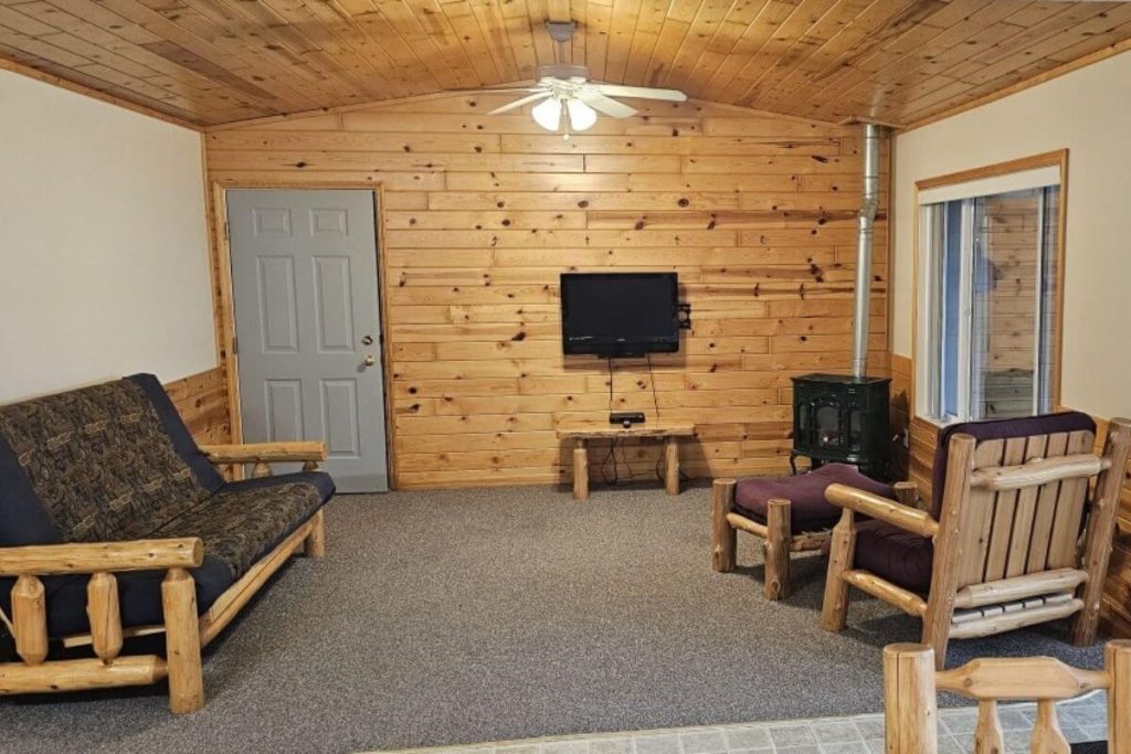 Cabin #15 - Living Room with Log Futon Couch