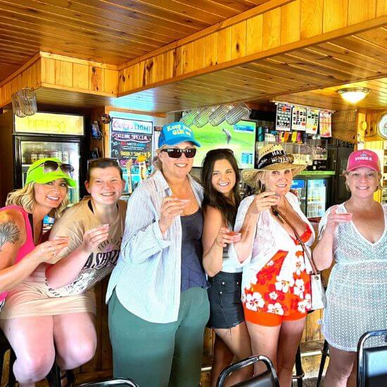 Bachelorette Party Taking Shots at Allen's Bay Lodge in Cass Lake, MN