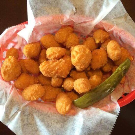 A Basket of Cheese Curds at Allen's Bay Lodge and Grill
