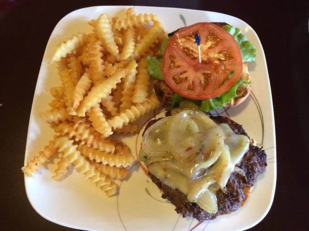 Build Your Own Burger with Fries at Allen's Bay Lodge and Grill