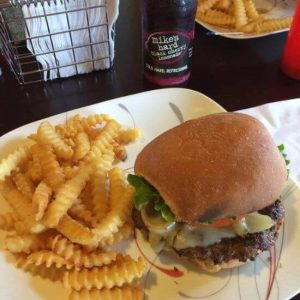 Cheeseburger with Fries at Allen's Bay Lodge and Grill