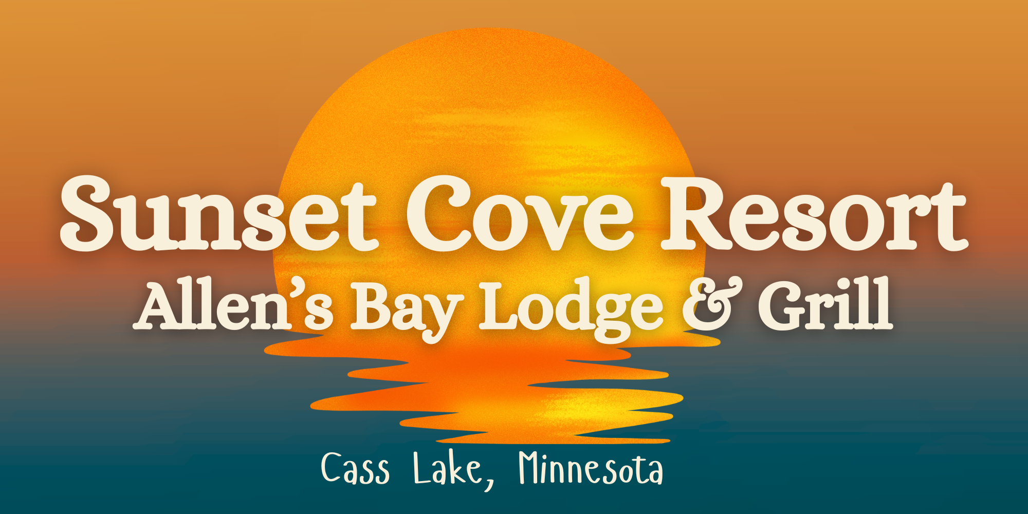 Logo for Sunset Cove Resort and Allen's Bay Lodge & Grill in Cass Lake, MN