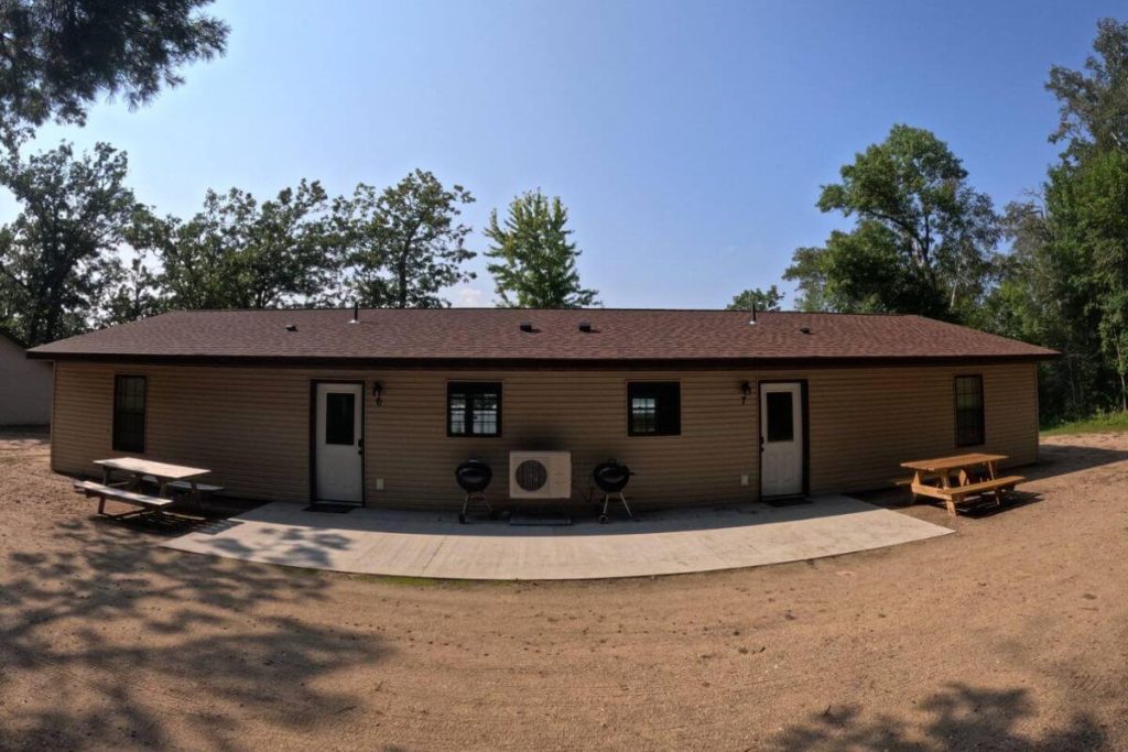 Cabin #7 - Front Exterior with Picnic Table and Weber Charcoal Grill