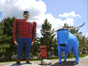 Paul Bunyan and Babe the Blue Ox Landmark in Bemidji, MN